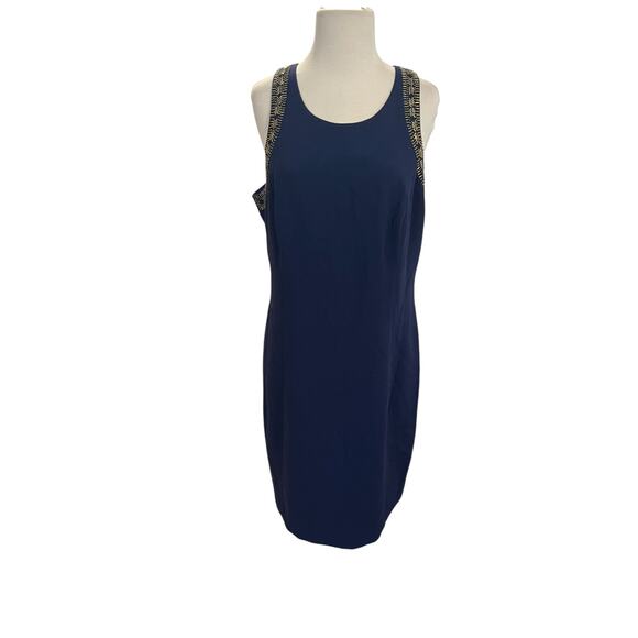 NWT Lilly Pulitzer Chrissy Shift 14 Dress Navy Gold Beaded Sleeveless MSRP $268 - Picture 1 of 9